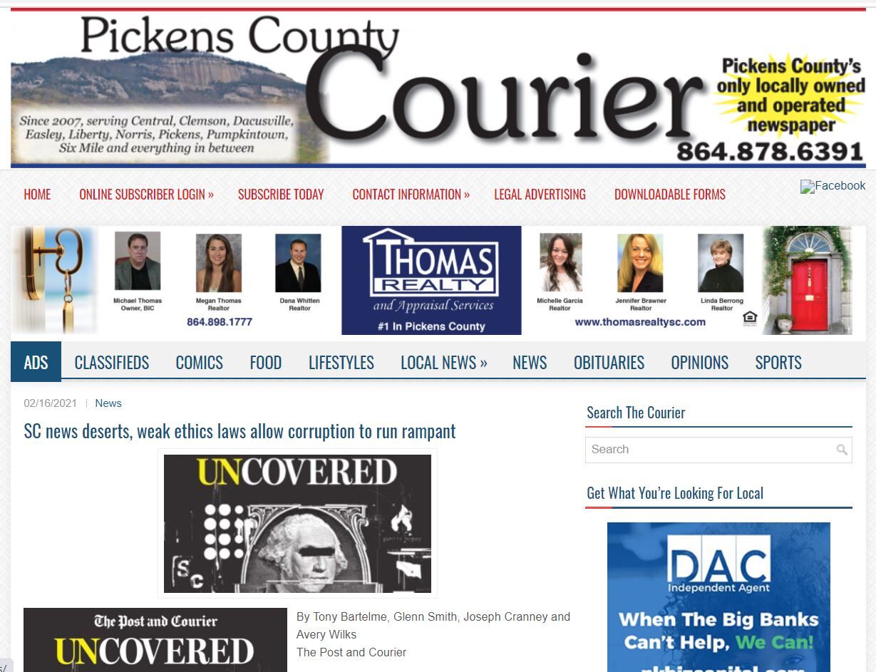 Pickens County Courier Uncovered Launch